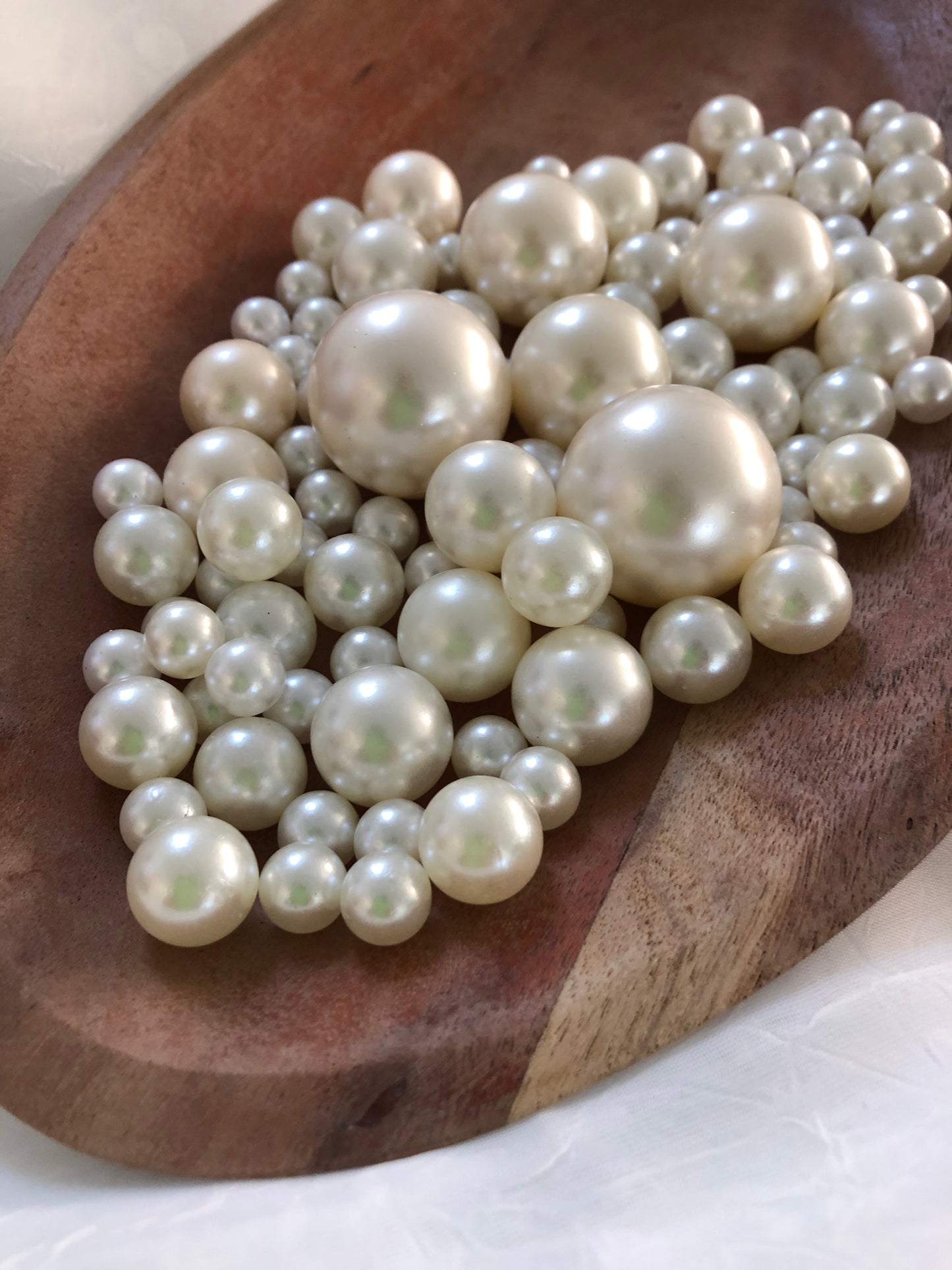 Ivory Vase Filler Pearls, Floating Pearl Decor, Vintage Pearl Scatter