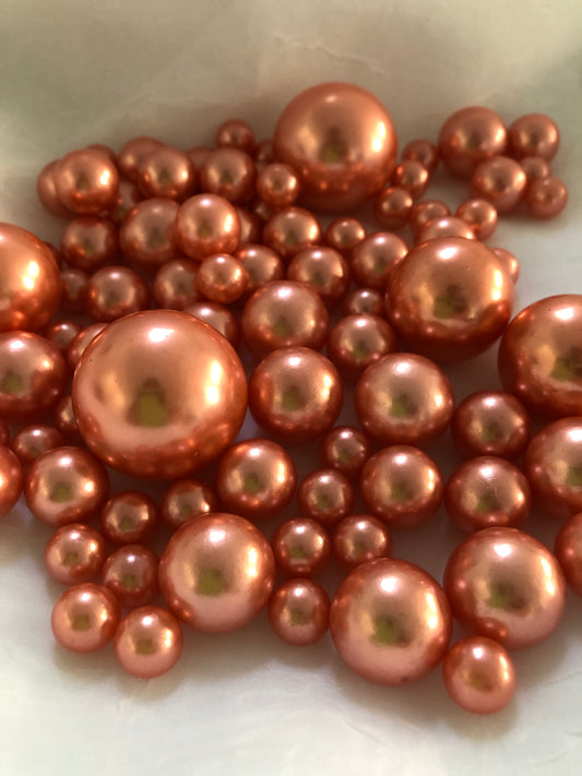 Dusty Coral Rose Vase Fillers For Floating Pearl Centerpiece, Table Scatters