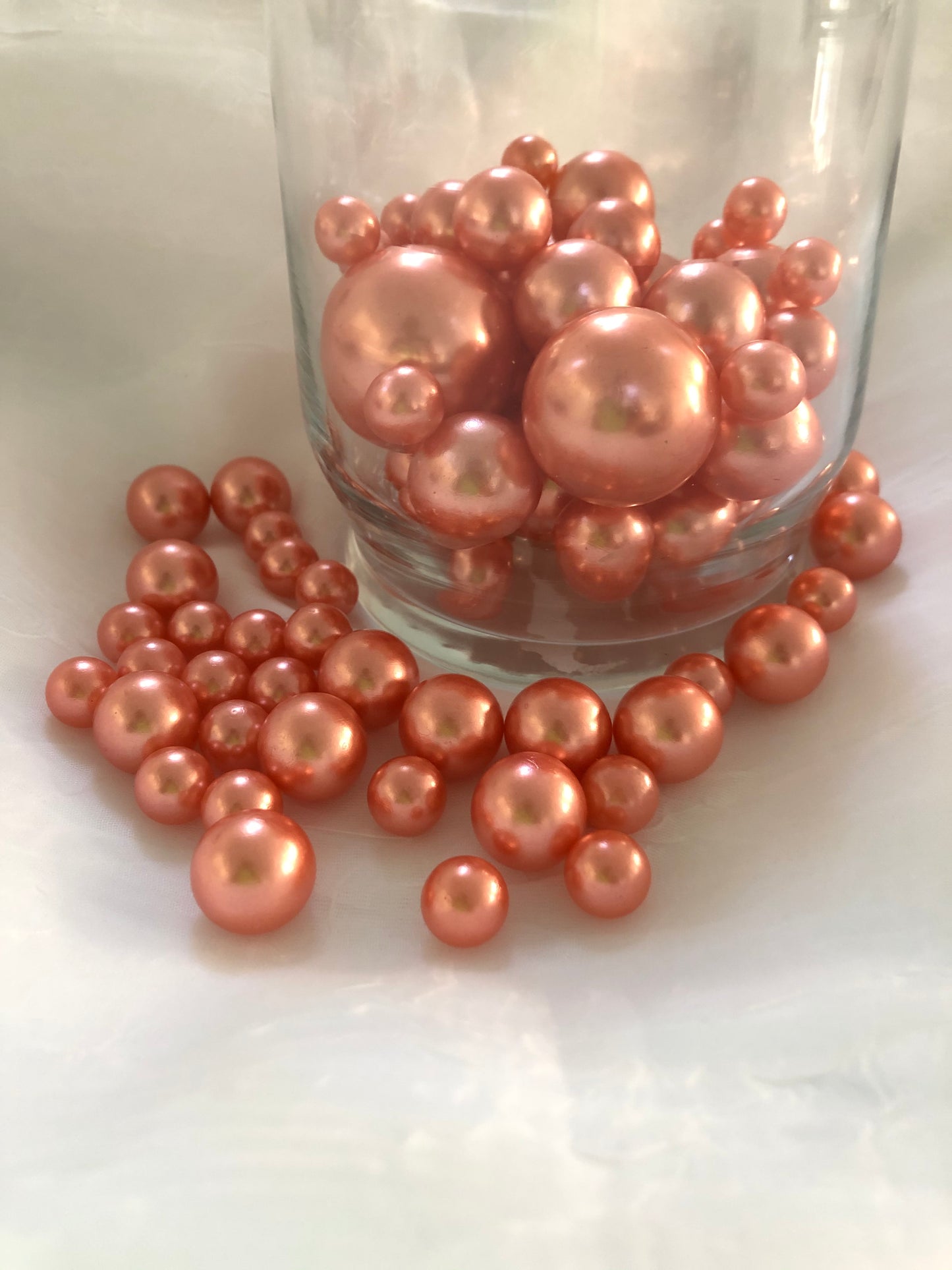 Dusty Coral Rose Vase Fillers For Floating Pearl Centerpiece, Table Scatters