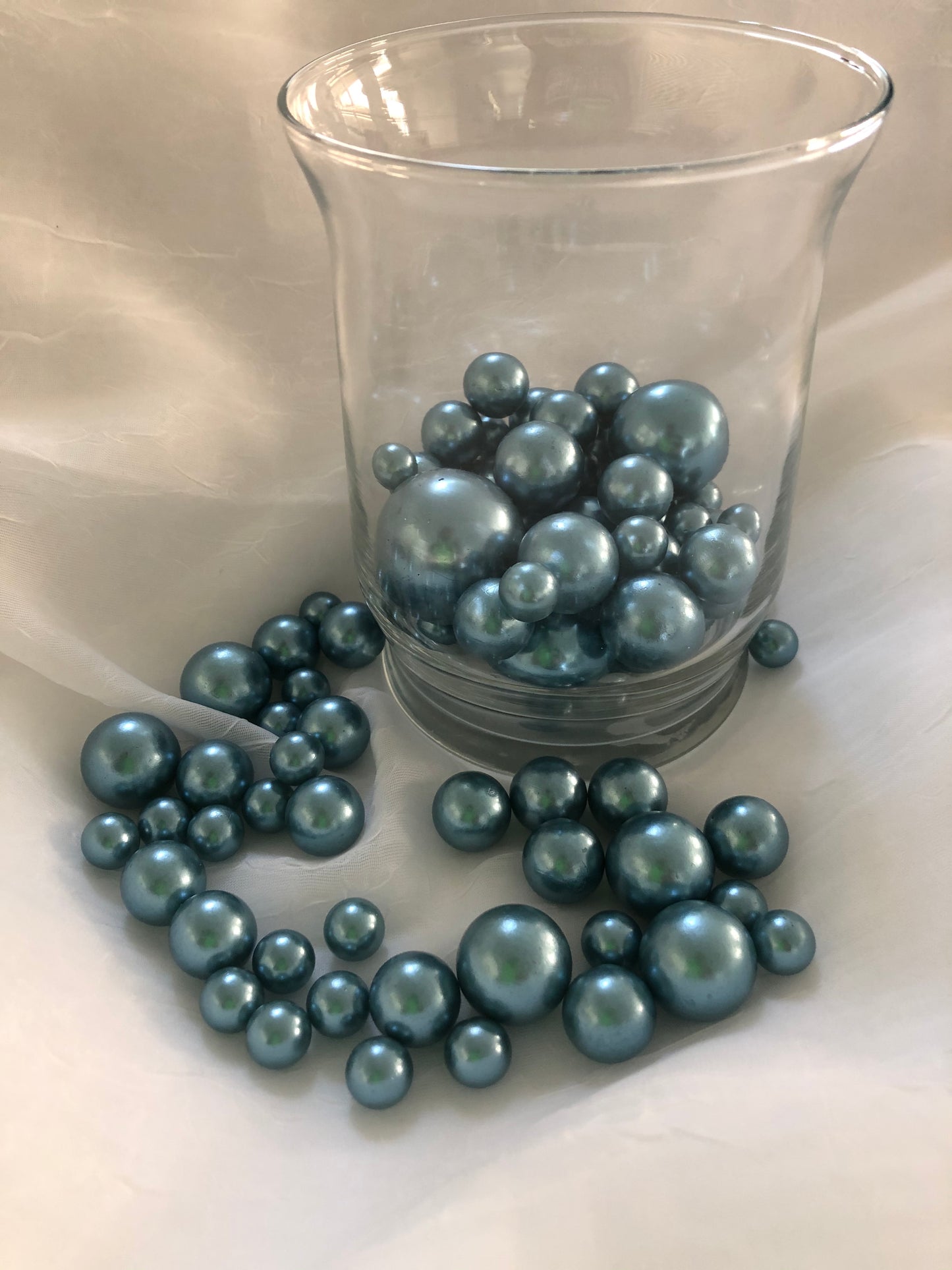 Dusty Blue Pearls 30mm, 24mm Pearls,  Vase Filler Floating Pearls