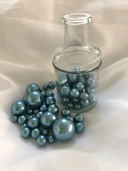 Dusty Blue Pearls 30mm, 24mm Pearls,  Vase Filler Floating Pearls