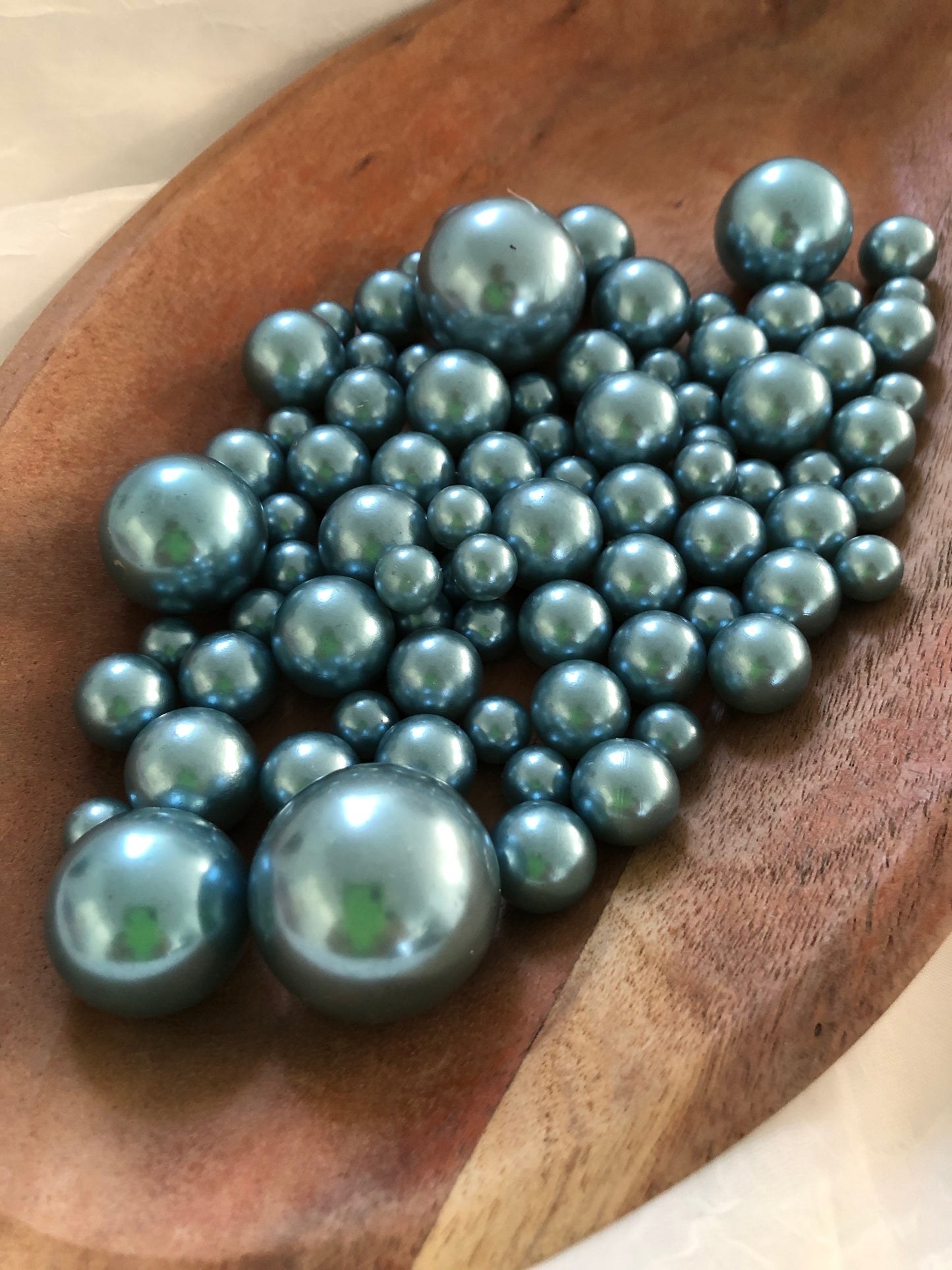 Dusty Blue Pearls 30mm, 24mm Pearls,  Vase Filler Floating Pearls