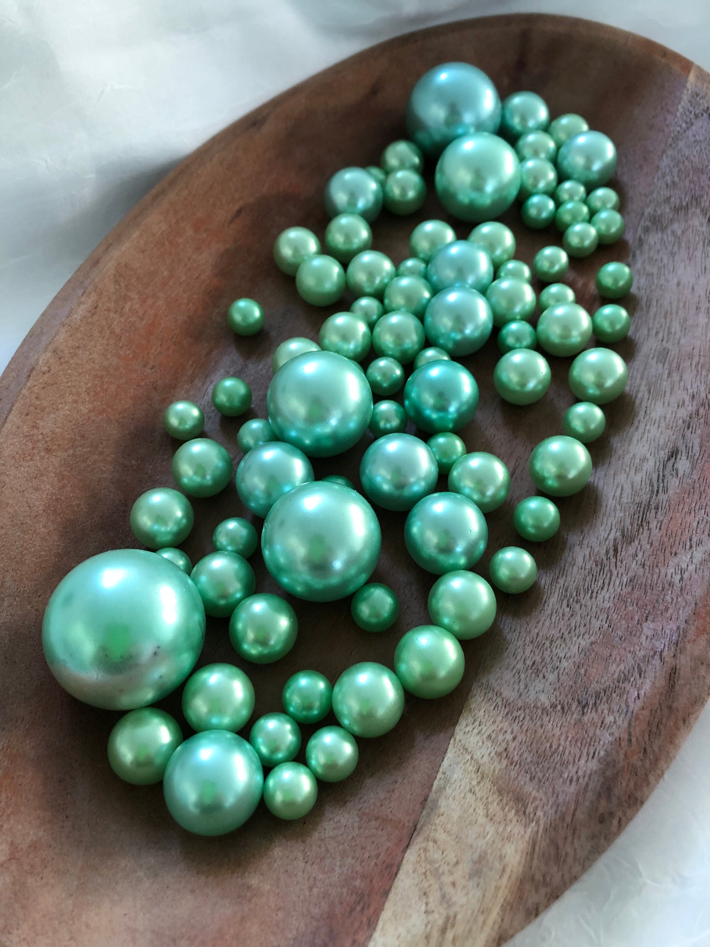 Seafoam Green Vase filler pearls, floating pearl centerpiece, table scatters