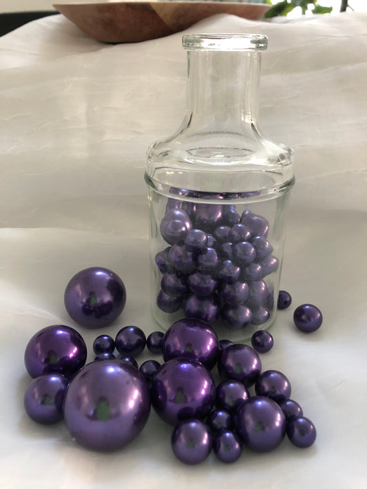 Purple vase filler pearls, floating pearl centerpiece, table scatters