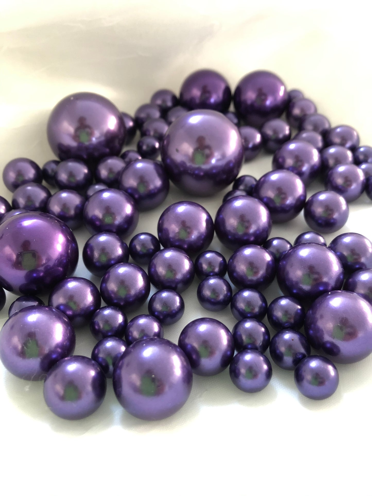 Purple Vase Filler Pearls, Floating Pearl Centerpiece, Table Scatters, No Hole Pearls