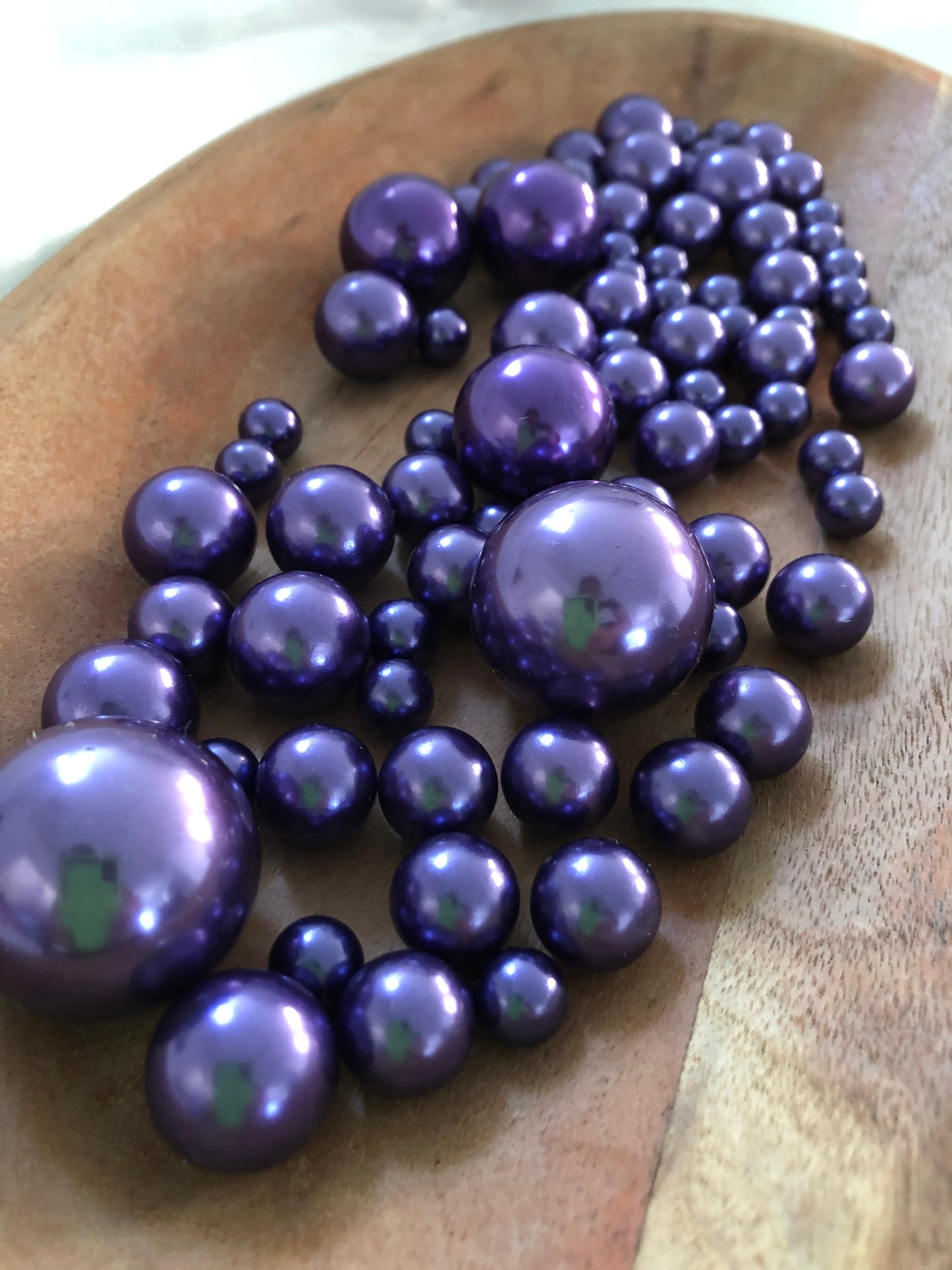 Purple vase filler pearls, floating pearl centerpiece, table scatters