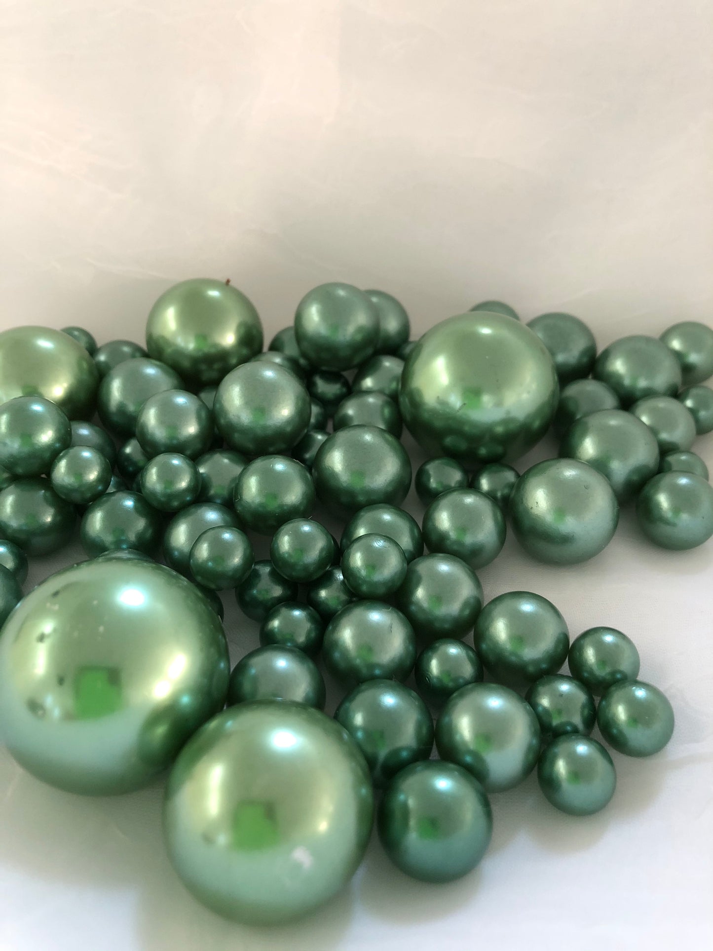 Sage Green Pearls For Floating Pearl Centerpieces, Vase Fillers, Table Confetti