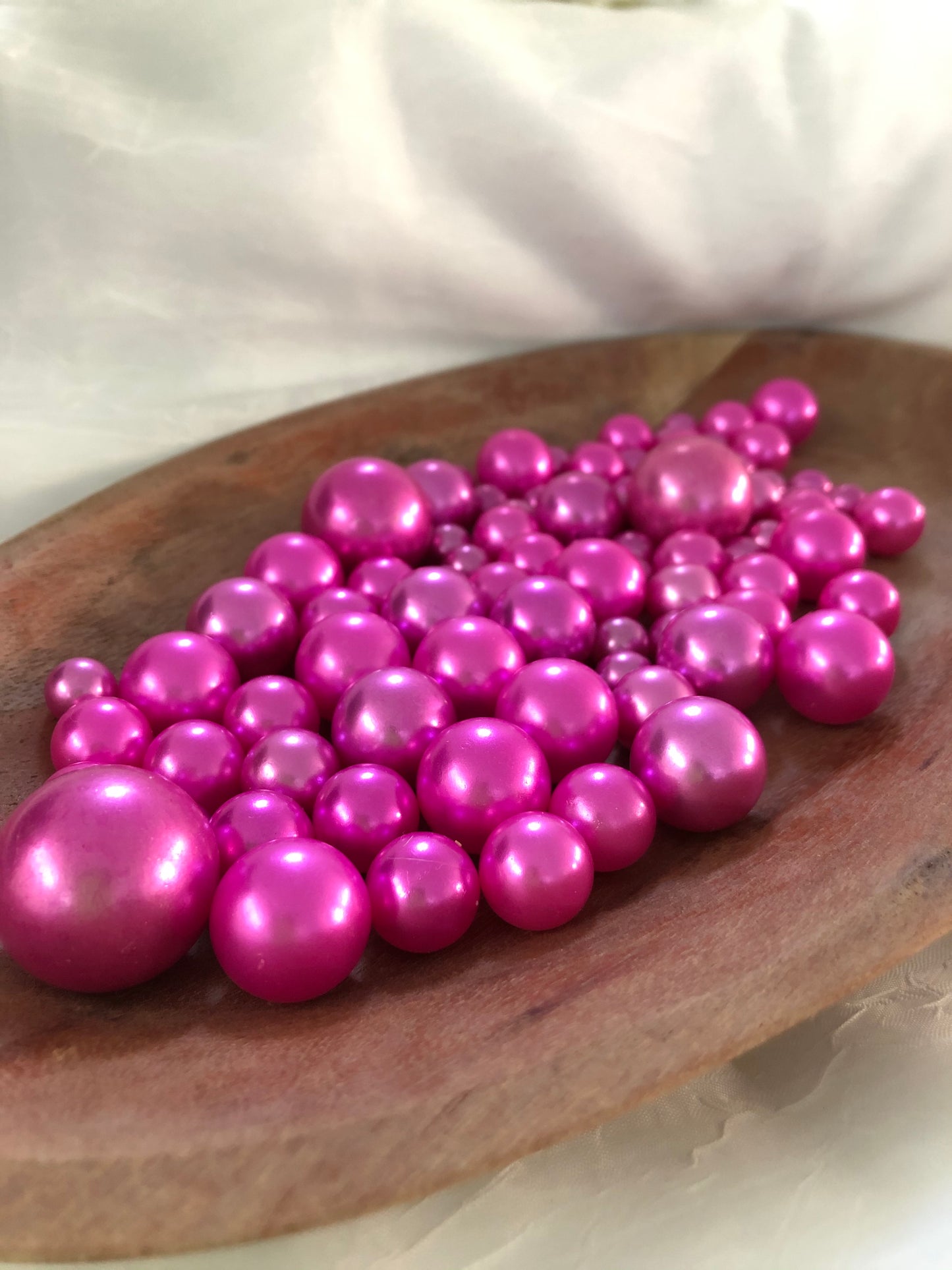 Magenta Pink Vase Filler Pearls, Floating Pearl Centerpiece, Table Confetti