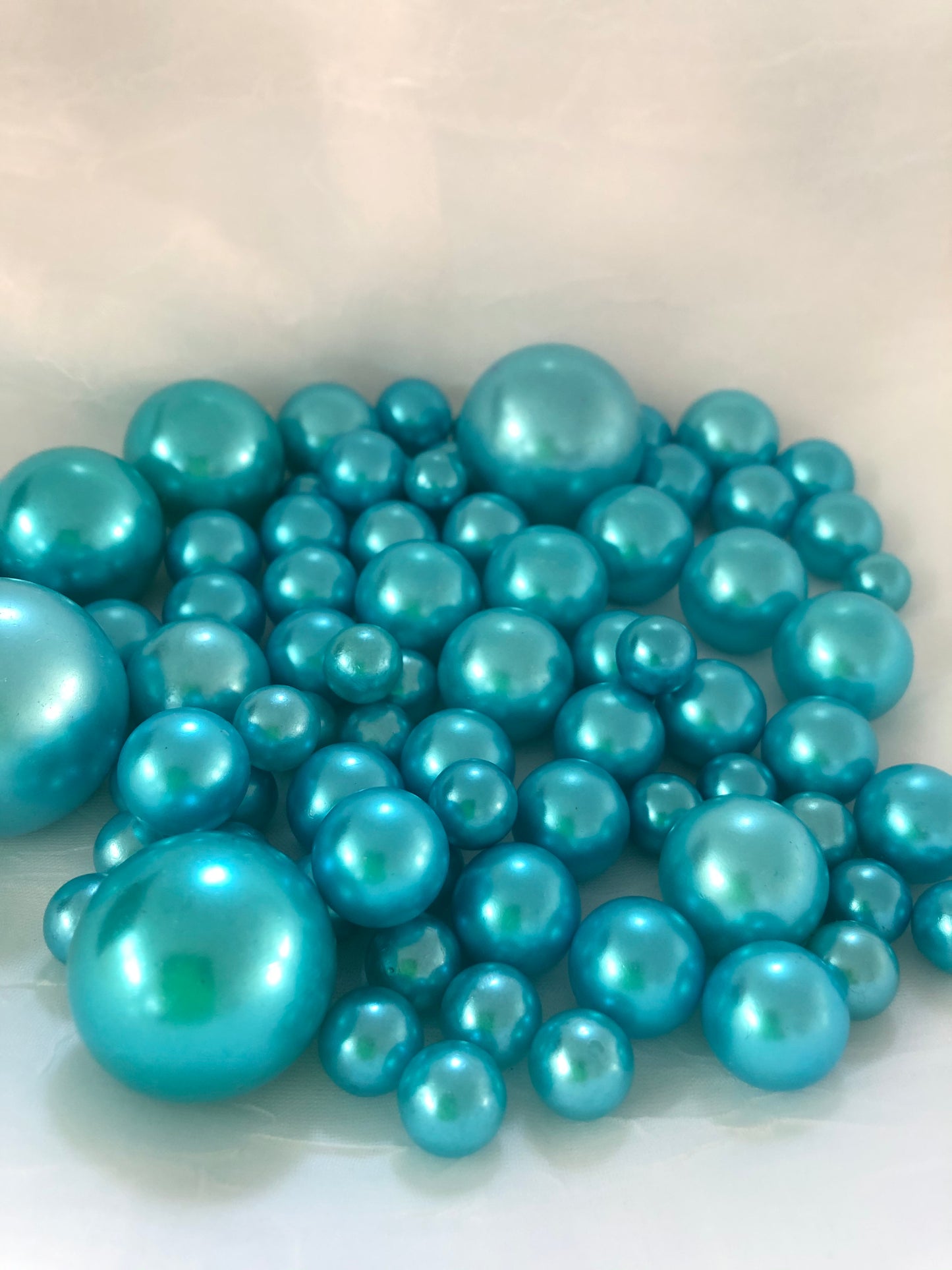 Turquoise Blue vase fillers, floating pearl centerpiece, table scatters