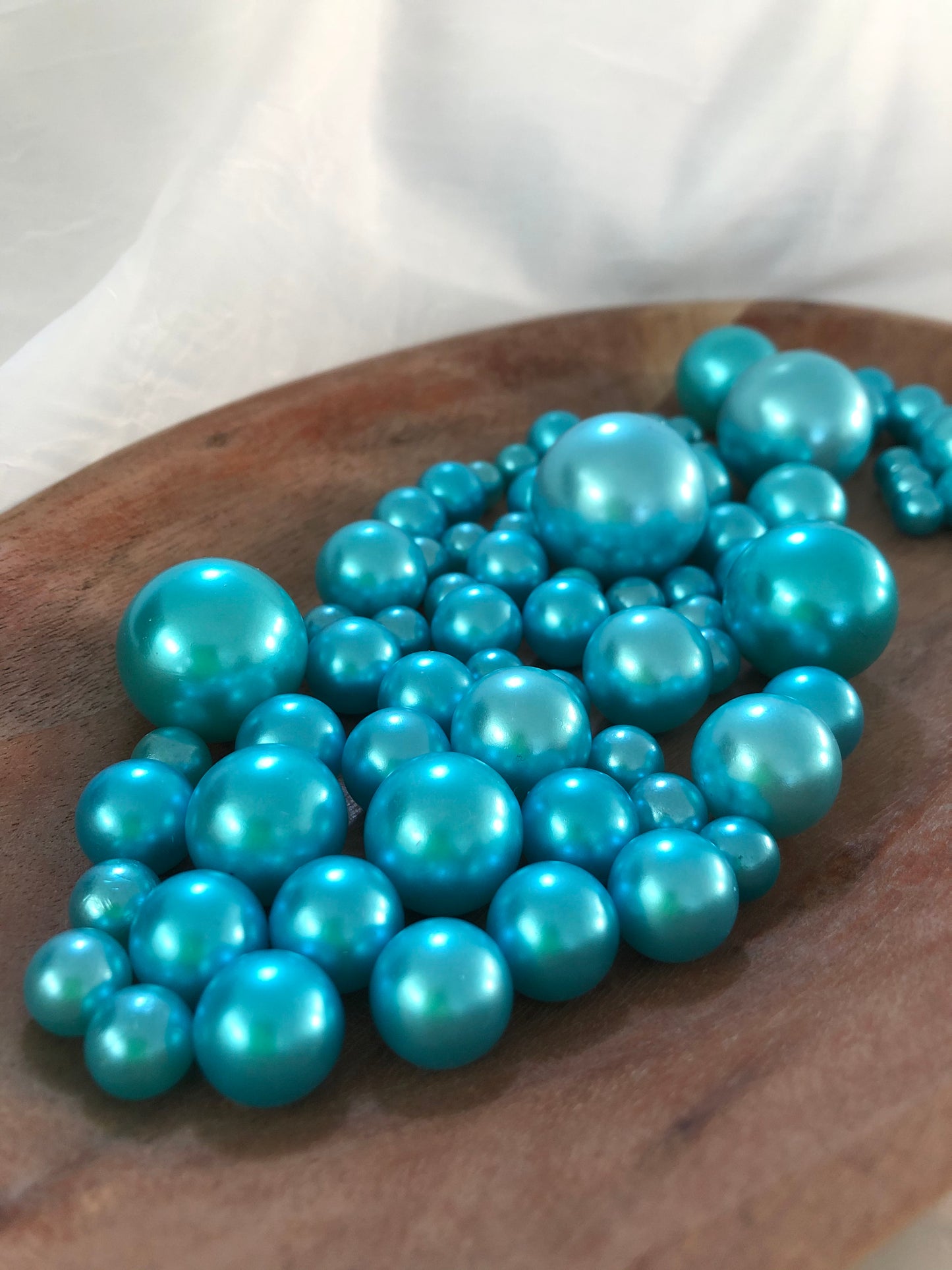 Turquoise Blue vase fillers, floating pearl centerpiece, table scatters