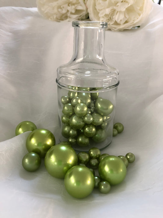 Lime Mint Green Pearls Vase Filler Pearls, Floating Pearl Decor, Table Scatters