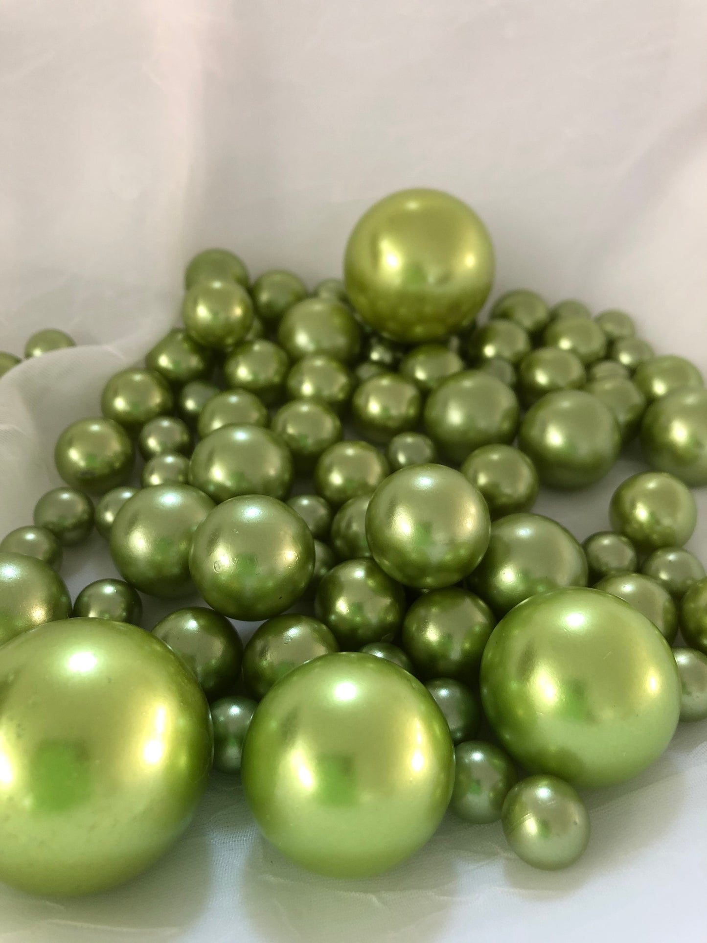 Lime Mint Green Pearls Vase Filler Pearls, Floating Pearl Decor, Table Scatters