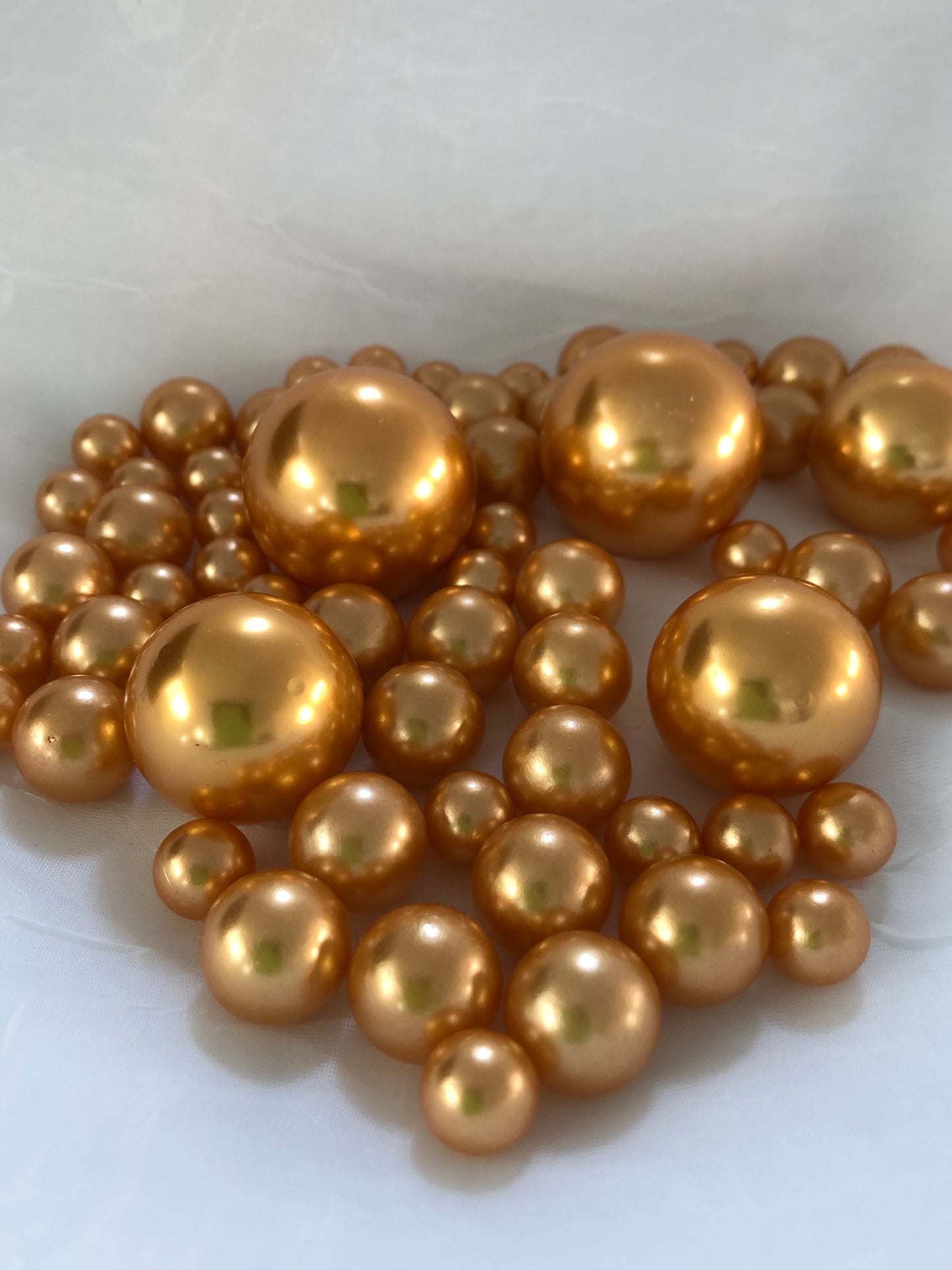 Gold Pearls Vase filler pearls, floating pearl decor, table confetti