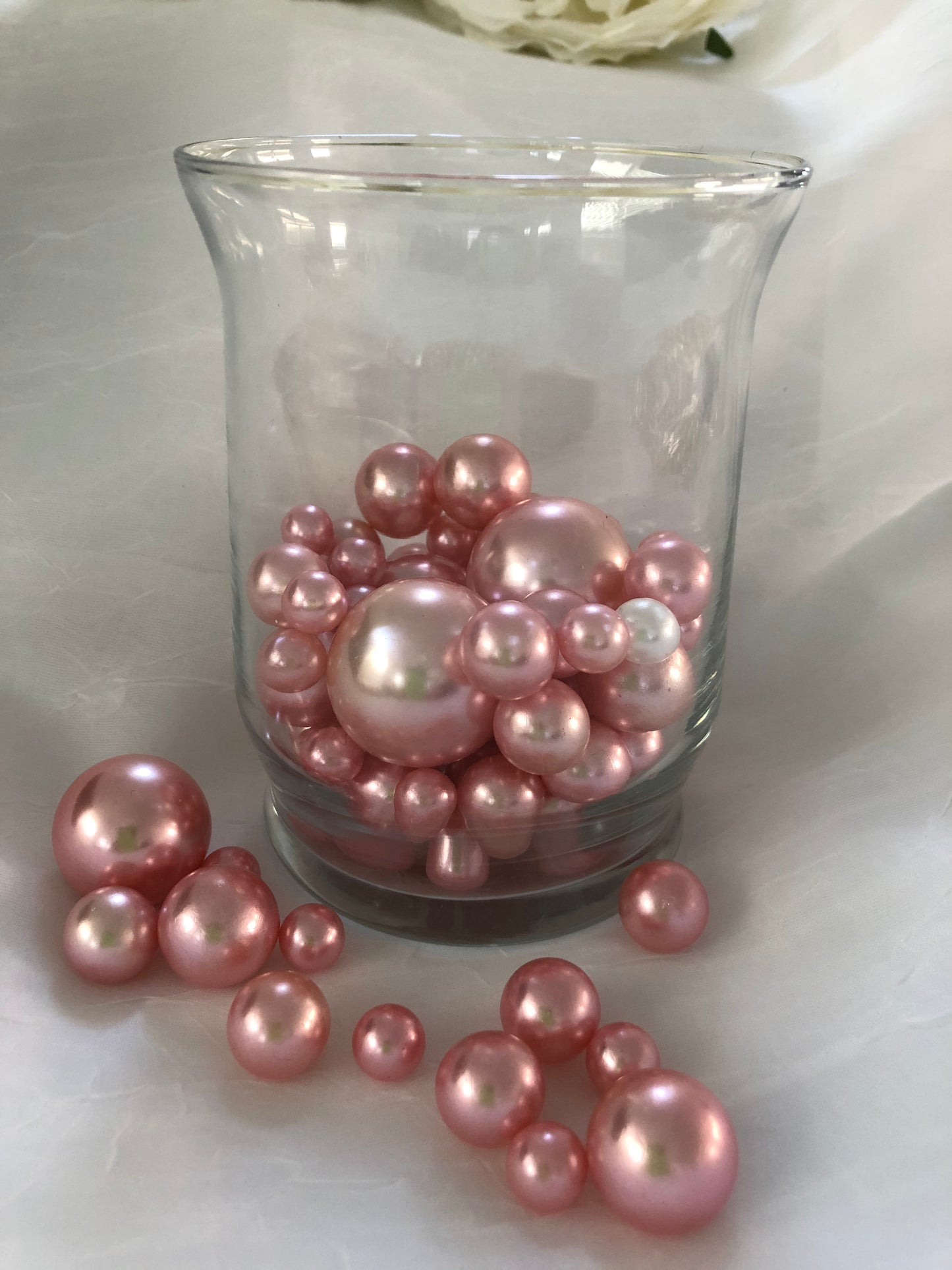 Pink Vase Filler Pearls, Table Decor Floating Pearl Centerpiece