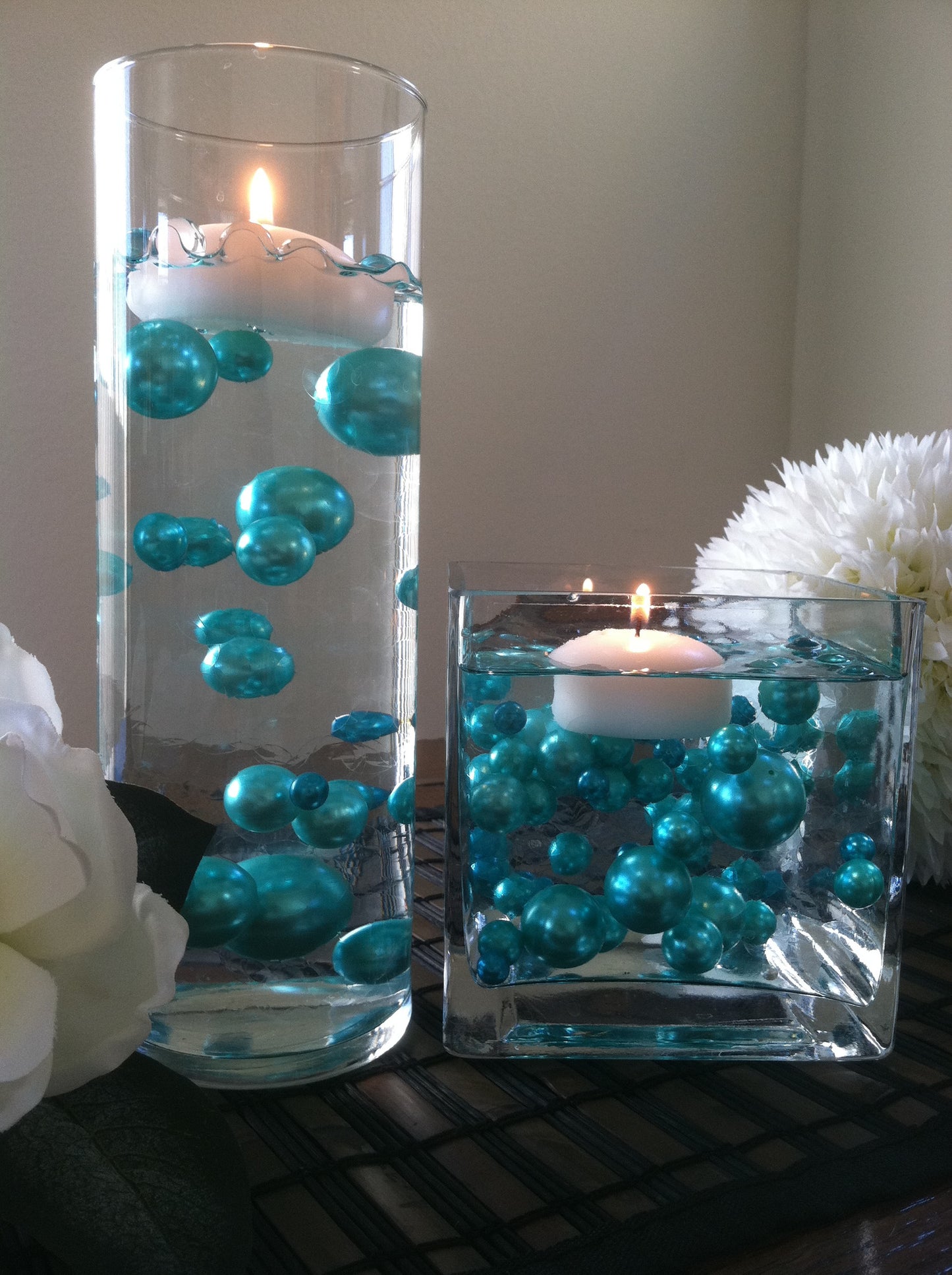 Teal Blue Pearls For Floating Pearl Centerpieces, Jumbo Pearls Vase Fillers, Scatters, Confetti