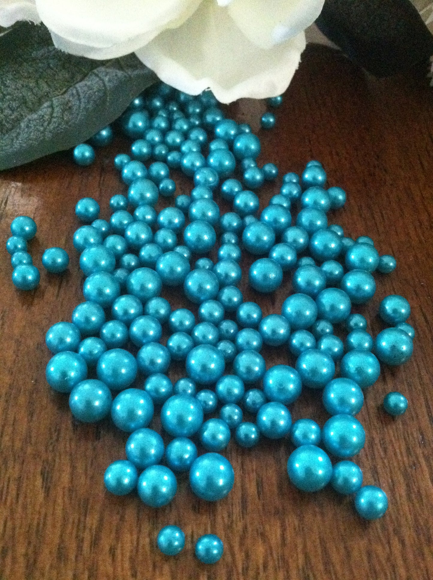 Teal Blue Pearls For Floating Pearl Centerpieces, Jumbo Pearls Vase Fillers, Scatters, Confetti