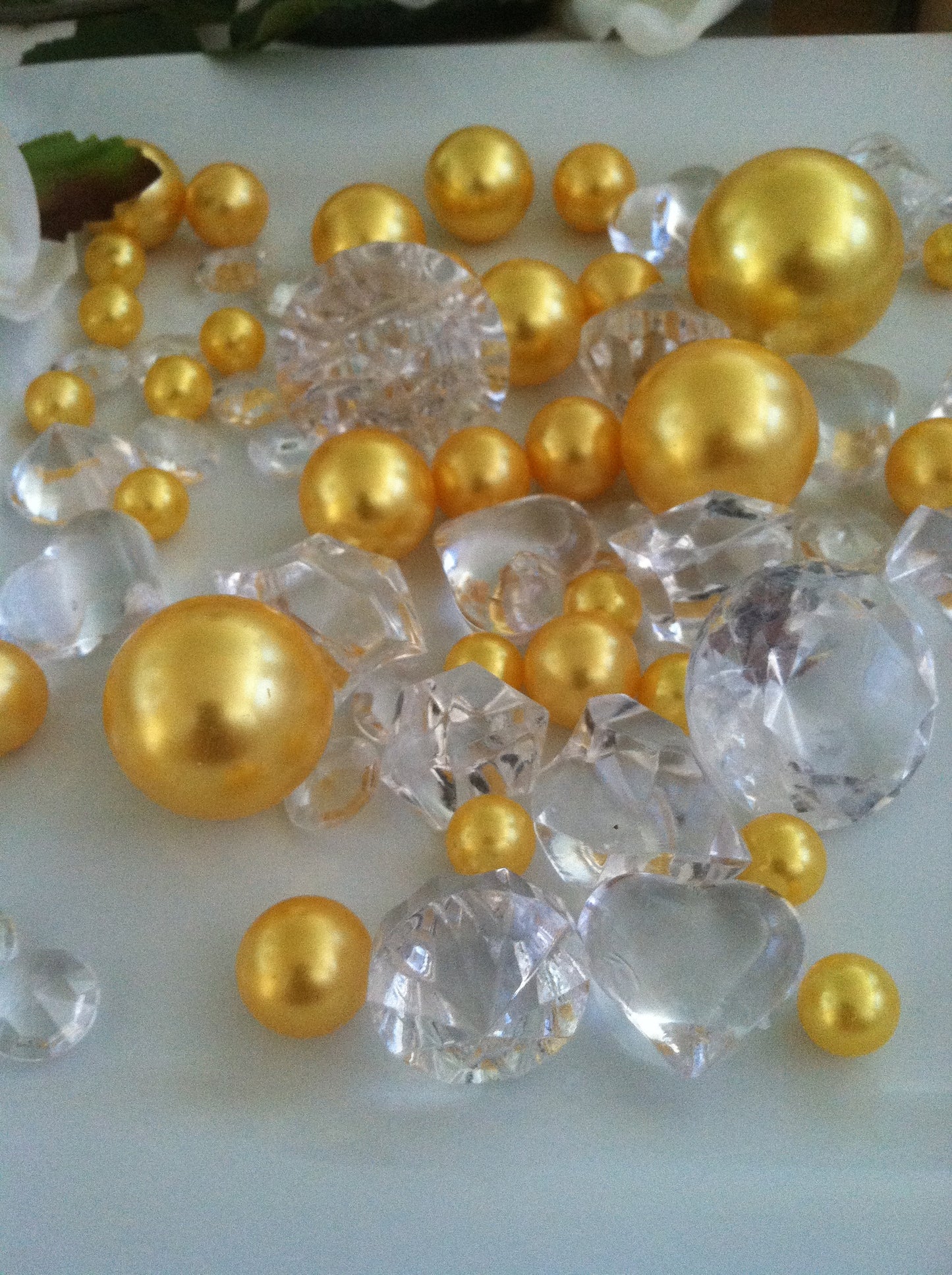 Vase Filler Diamonds, Pearls, Nuggets Gems For Table Scatters, Confetti