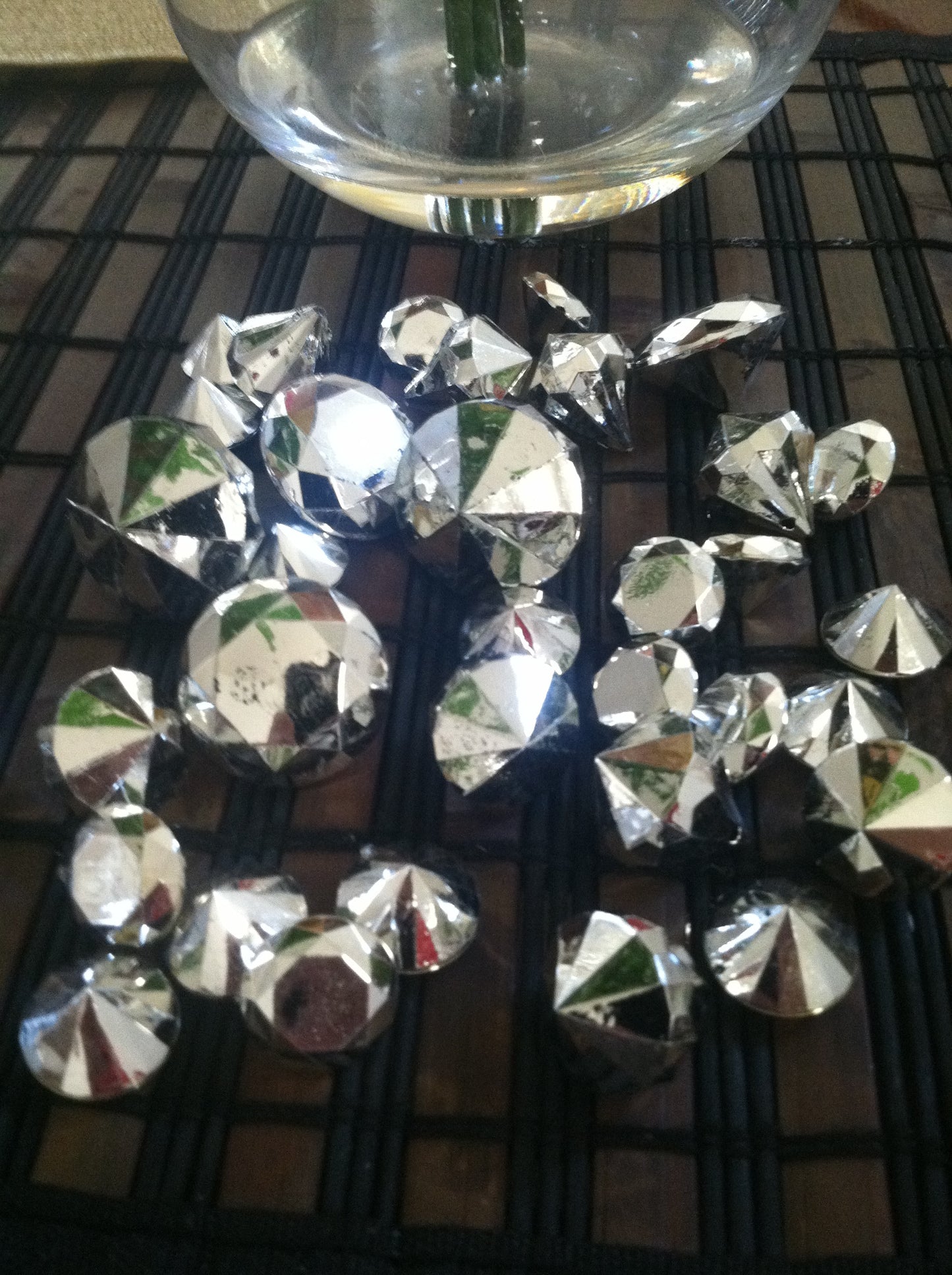 Silver Metallic Diamond Table Scatter And Confetti