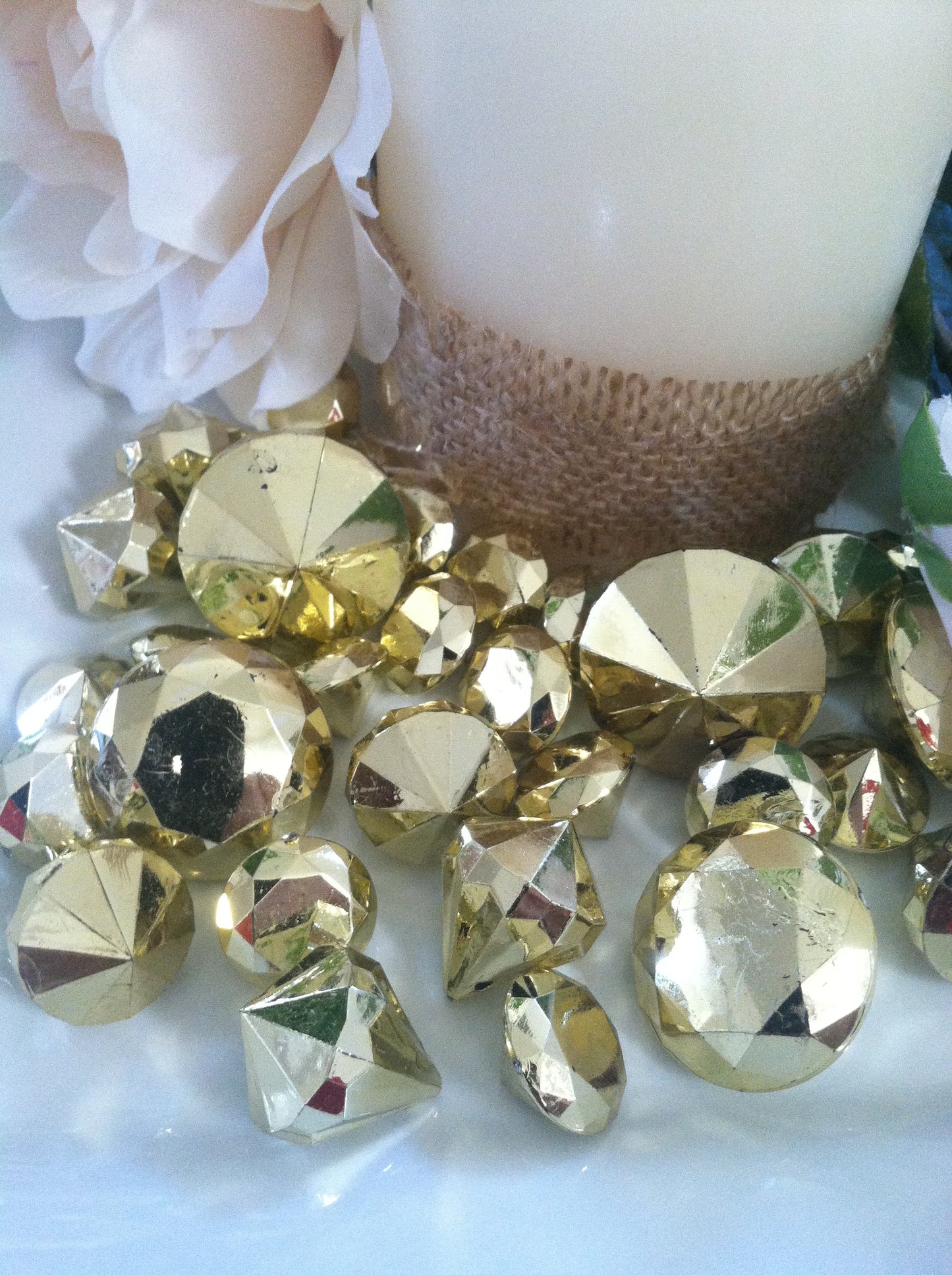 Gold Metallic Diamond Table Scatter And Confetti