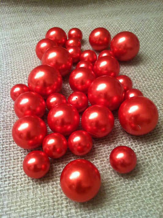 Red Pearls For Floating Pearl Centerpieces, Jumbo Pearls Vase Fillers, Scatters, Confetti