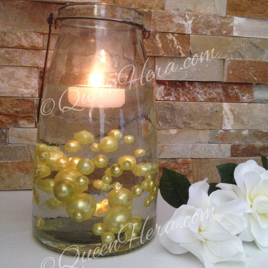 Yellow Yolk Jumbo Pearls Vase Filler Pearls (no hole pearls) - Table Decors, Scatters