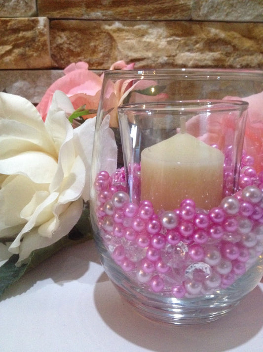 Pink/light Pink Pearls, Diamonds And Pearls Confetti 500pc Mix, For Candle Vase Fillers, Table Scatters, No Hole Pearls, Small Pearls