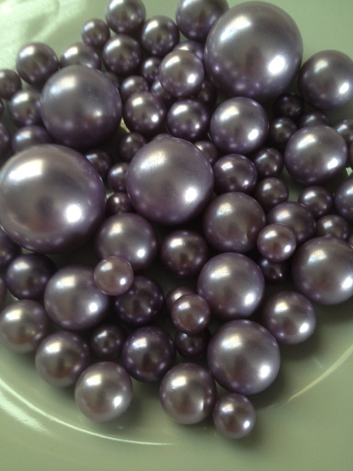 Lavendar Jumbo Pearls No holes, Vase Filler Pearls (8-10-14-18-24-30mm) Floating Pearl Centerpiece