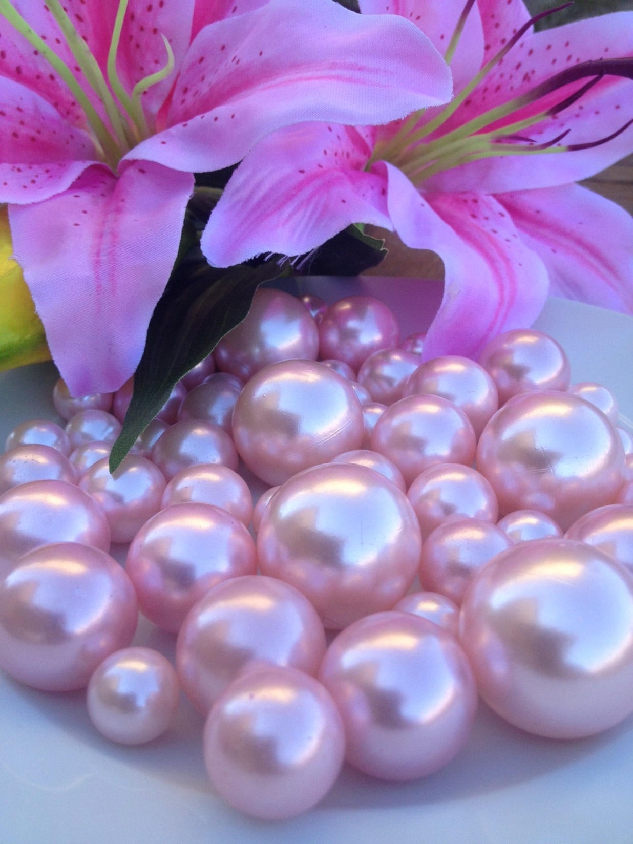 Baby-Light Pink Pearls, No hole Pearls, Jumbo Pearls, for vase fillers (8mm 12mm 16mm 20mm 24mm)