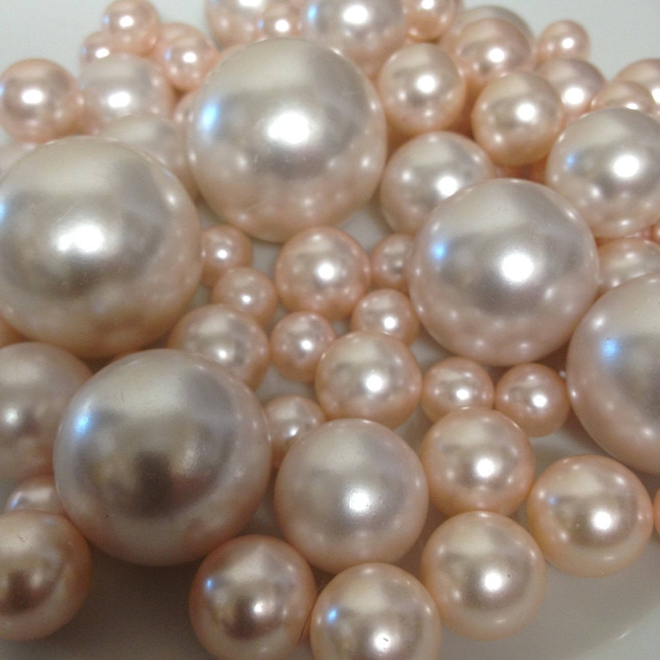 Blush Pink Pearls Decorative Jumbo Pearls (no hole pearls) - Floating Pearls Centerpieces, Table Decors, Scatters