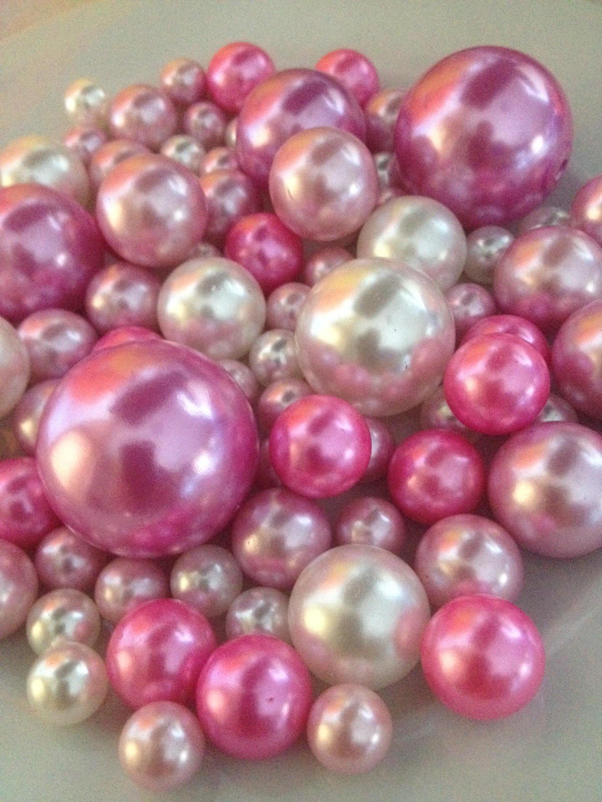 Jumbo Pearls Vase Fillers, Light Pink/Hot Pink/White Mix Size, Table Scatters, Floating Pearl Centerpiece