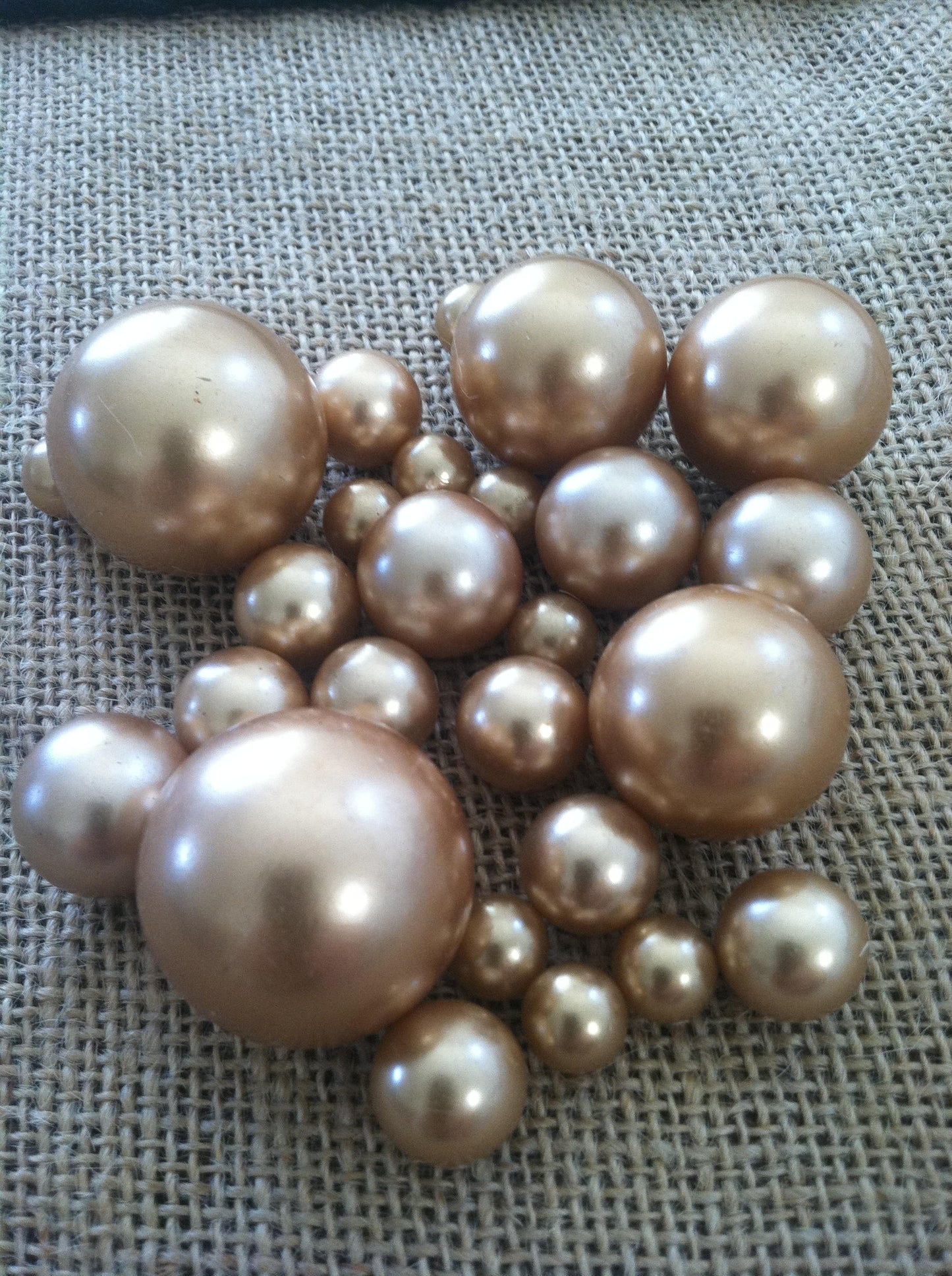 Champagne Loose Pearl Beads Balls (3-4-5-6-7-8-10-14-18-24-30mm) For Jewelry Repairs, Trinkets, Crafts/DIY Projects, Decorations