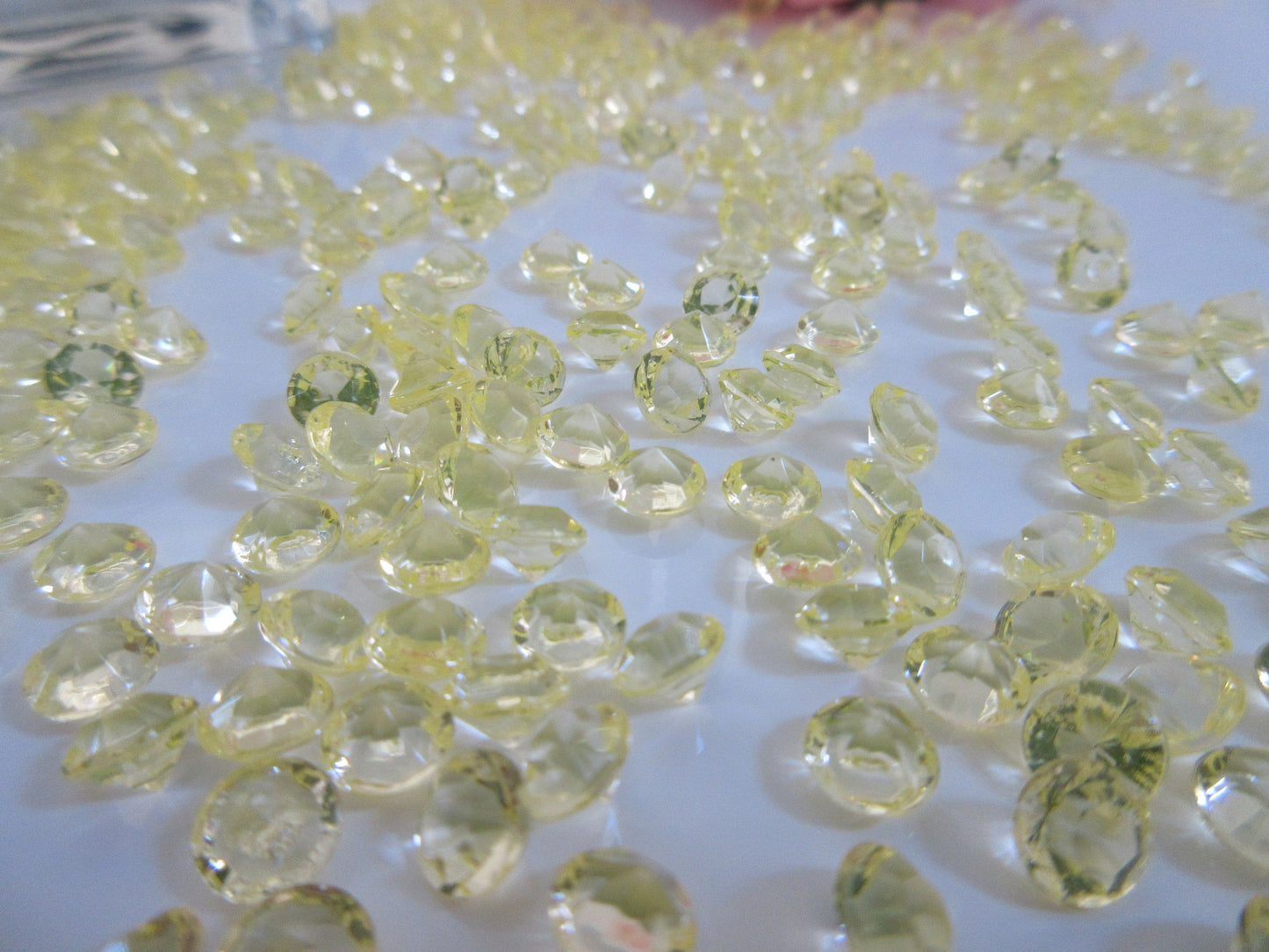 6mm Lemon Yellow Acrylic Diamond Table Scatters, Diamond Confetti, 1000/pk Perfect way to add sparkles to table, Vase Fillers,