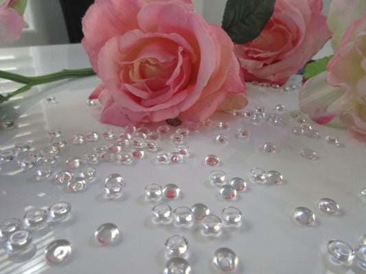 7mm Clear Mini Flat back Beads 300 pieces, Raindrop beads Vase Fillers Table Scatters, Table Confetti