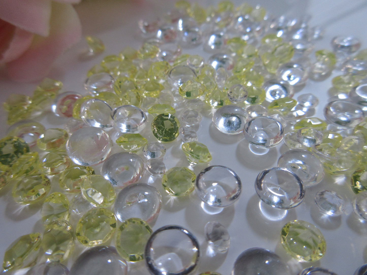 3000 Mixed Size Acrylic Diamond Gems, Raindrop beads Vase Fillers Table Scatters, Table Confetti (4.5mm, 6mm, 7mm)