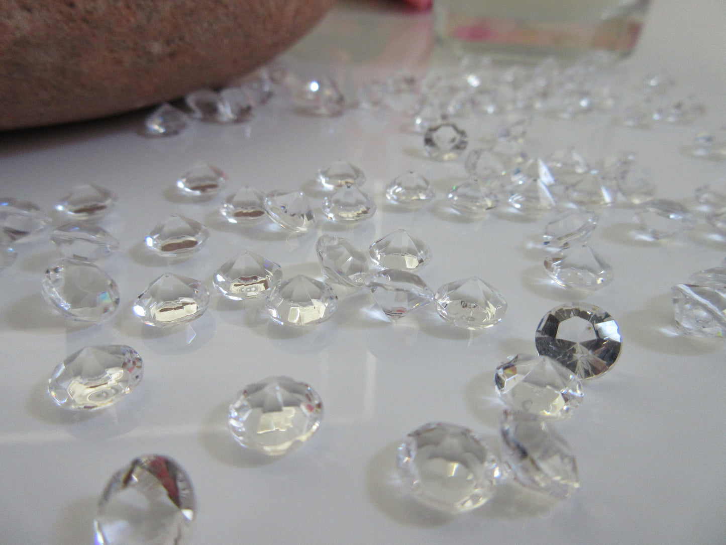 8mm Clear Acrylic Diamond Table Scatters, 500/pk For Wedding Table Confetti, Vase Fillers, Decors, Embellishment