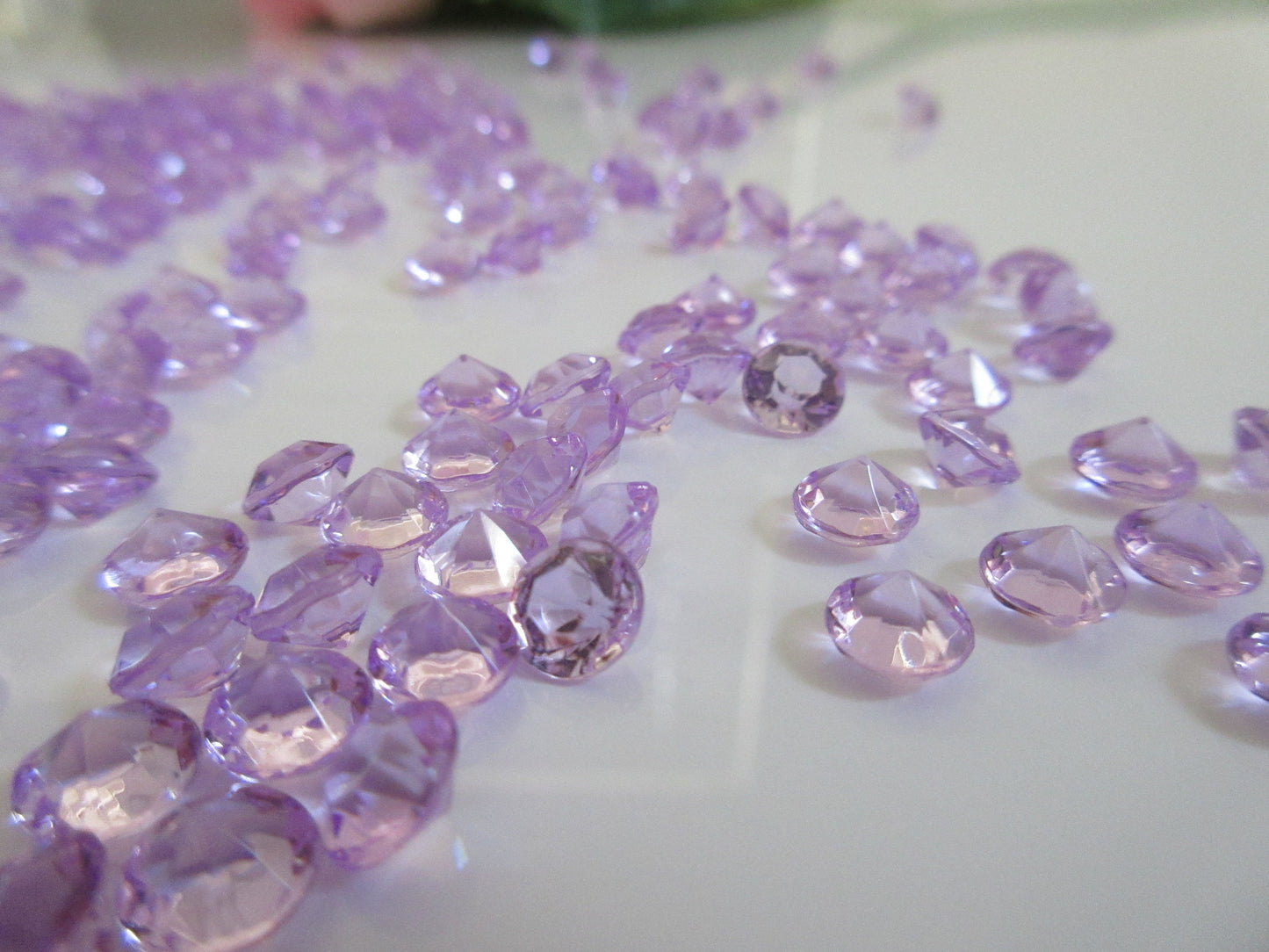 6mm Lavendar Acrylic Diamond Table Confetti Scatters, Perfect way to add sparkles to table, Vases Great For Wedding decors