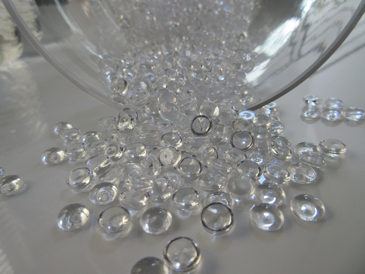 7mm Clear Mini Flat back Beads 300 pieces, Raindrop beads Vase Fillers Table Scatters, Table Confetti