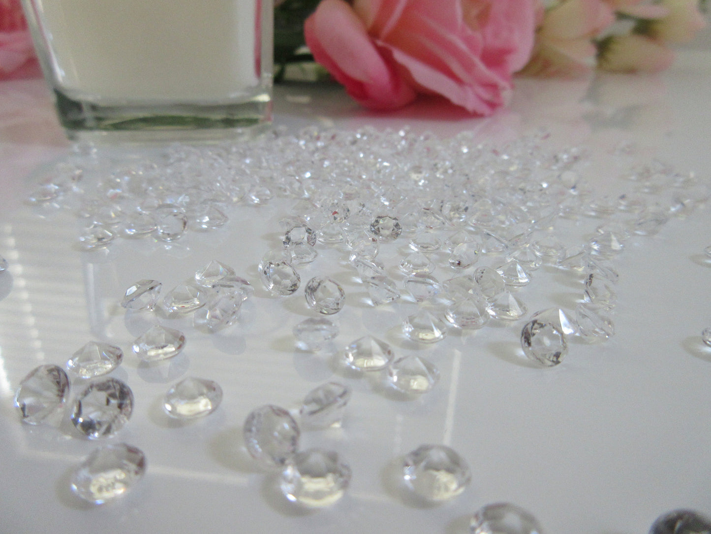 Clear Acrylic Diamond Scatters, Table Confetti (4.5mm, 6mm, 8mm, 10mm, 12mm) Vase Filler Diamond Confetti