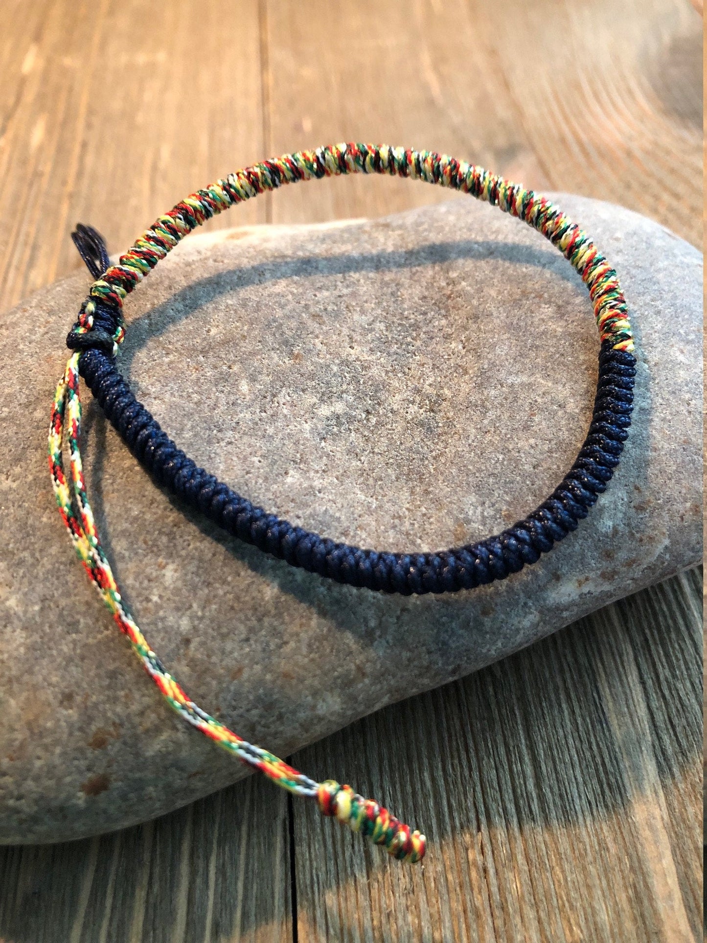 Lucky Knot Bracelet, Tibetan Buddhist Lucky Knots Bracelet Navy Blue/Colorful For Joy Creativity Patience