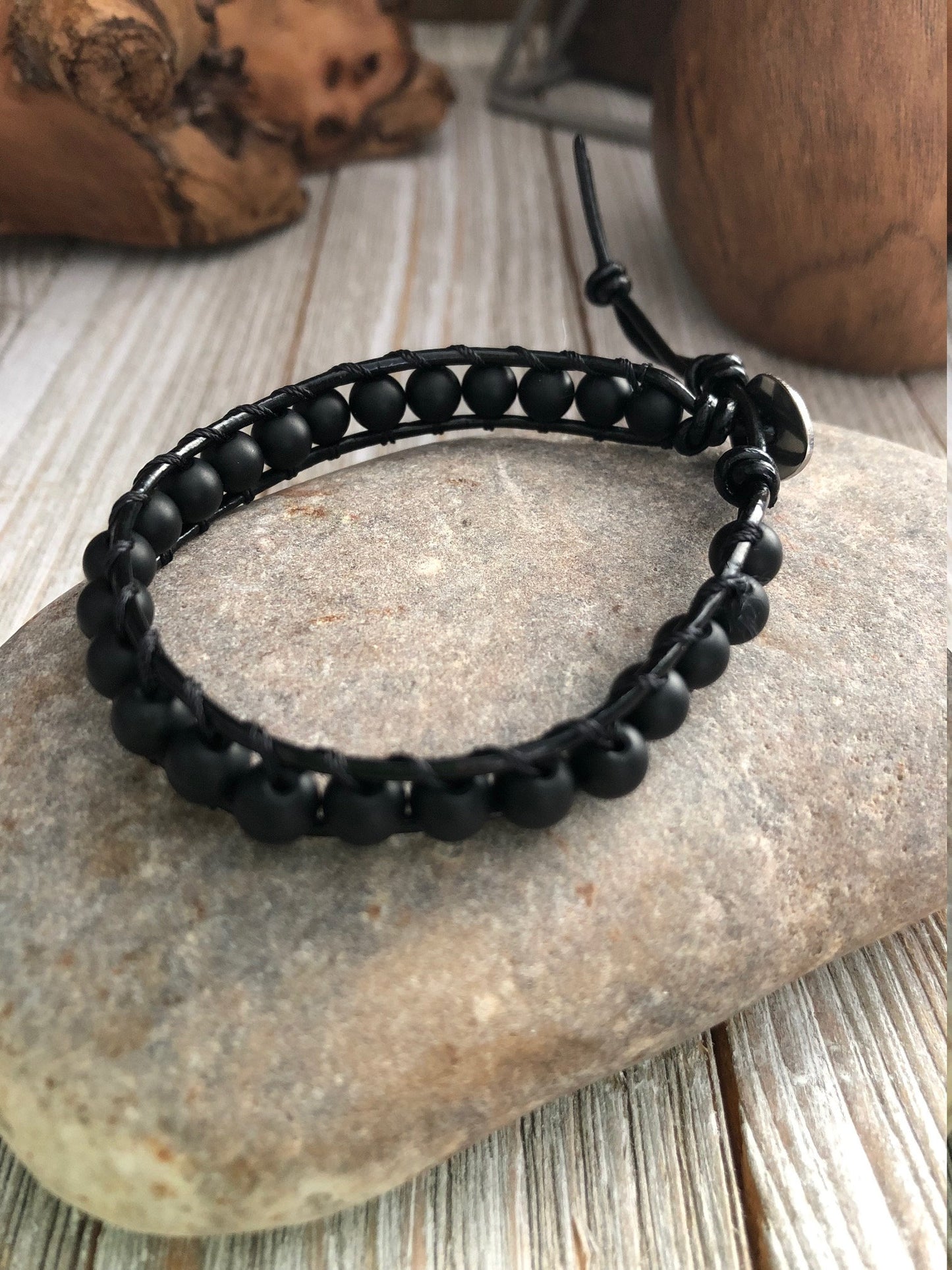 Black Onyx Chakra Bracelets, Bridesmaid Chakra Gift Crystal Healing Jewelery, Good Luck bracelet, Mandala bracelet, Meditation bracelet