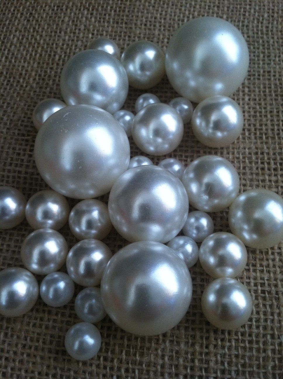 Bulk Loose White Pearls No holes(3-4-5-6-7-8-10-14-18-24-30mm) For crafts, scrapbook, jewelry crafts, vase fillers, charms