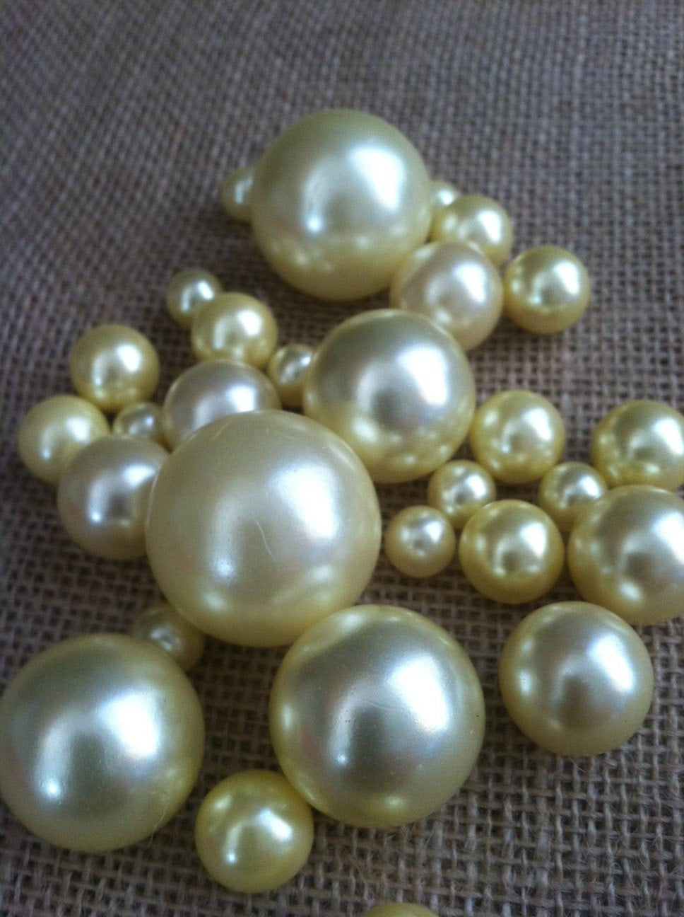 Canary Yellow Jumbo Pearls No holes(8-10-14-18-24-30mm) for vase fillers/wedding - Pick your size.