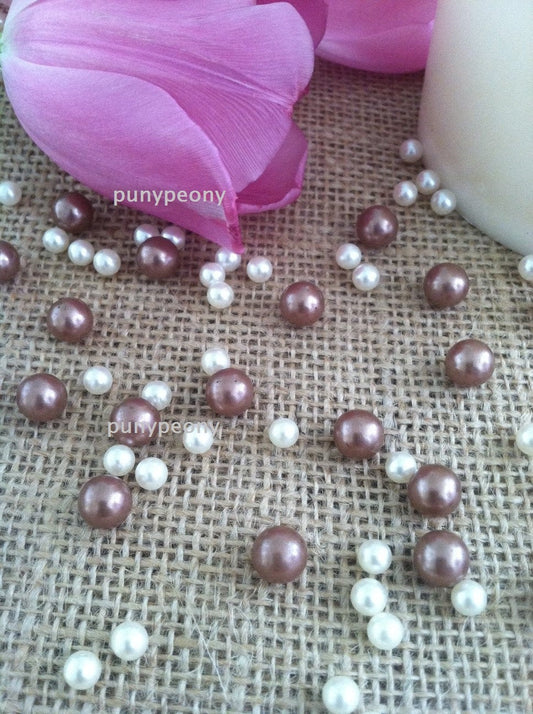 150 Pcs Pearls Ivory/Light Brown/Bronze For Table Scatters/Confetti and wedding decors