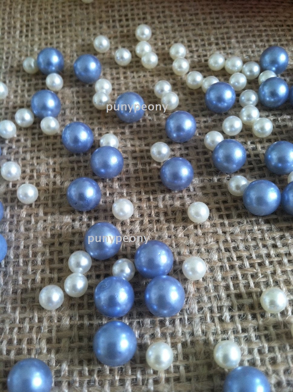 150 Pcs Pearls Ivory/Malibu-Sky Blue For Table Scatters/Confetti and wedding decors