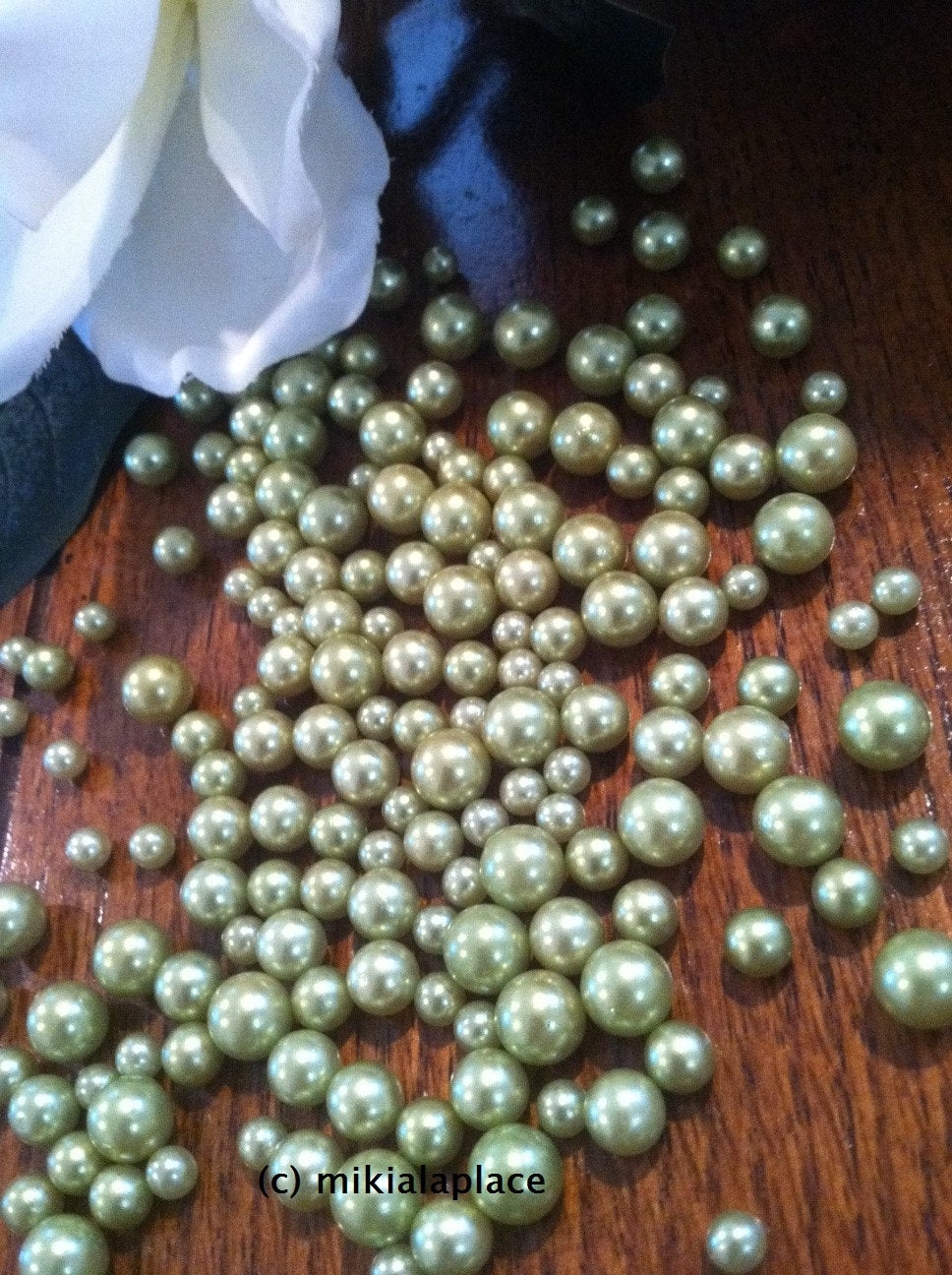 Lime Green Jumbo Pearls/Table Confetti mix sizes 5-6-7-8-9-10-14-18-14-18-24-30 For Wedding & Home Decors