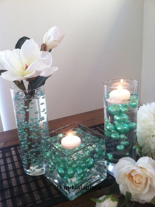 Seafoam Green Jumbo Pearls/Table Confetti mix sizes 5-6-7-8-9-10-14-18-14-18-24-30 For Wedding & Home Decors