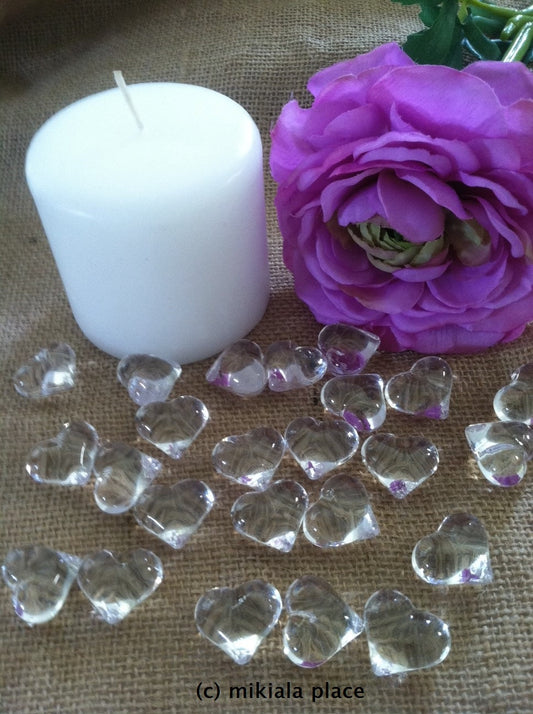 Wedding/Party Clear Heart Shaped Table Confetti/Scatters/Vase fillers  50pcs.