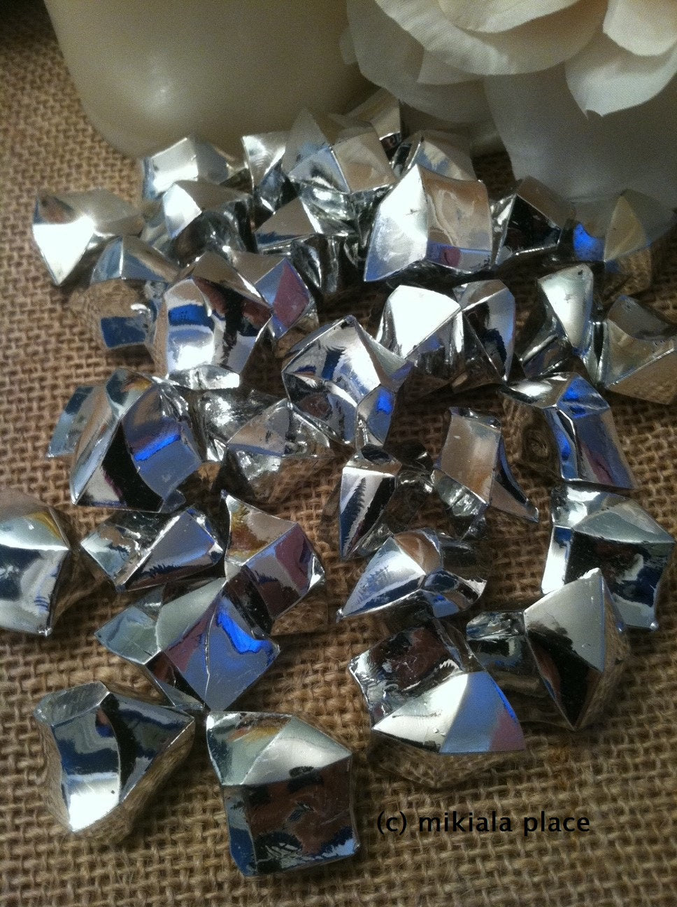 Acrylic Ice Nuggets/Chips Table Scatter, vase fillers 1-inch, 50pcs For Weddings, Parties, Bridal Showers, Anniversary