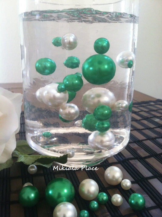 Wedding Centerpiece/Vase Filler Jumbo Pearls Ivory/Kelly-Lime Green, Table Scatter, Confetti