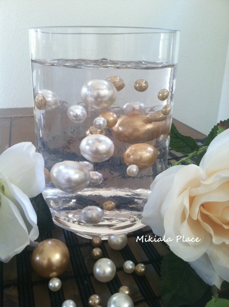 Champagne/Ivory Jumbo Floating Pearls For Vase Fillers/Holiday Wedding Centerpiece, Table Confetti, Scatters